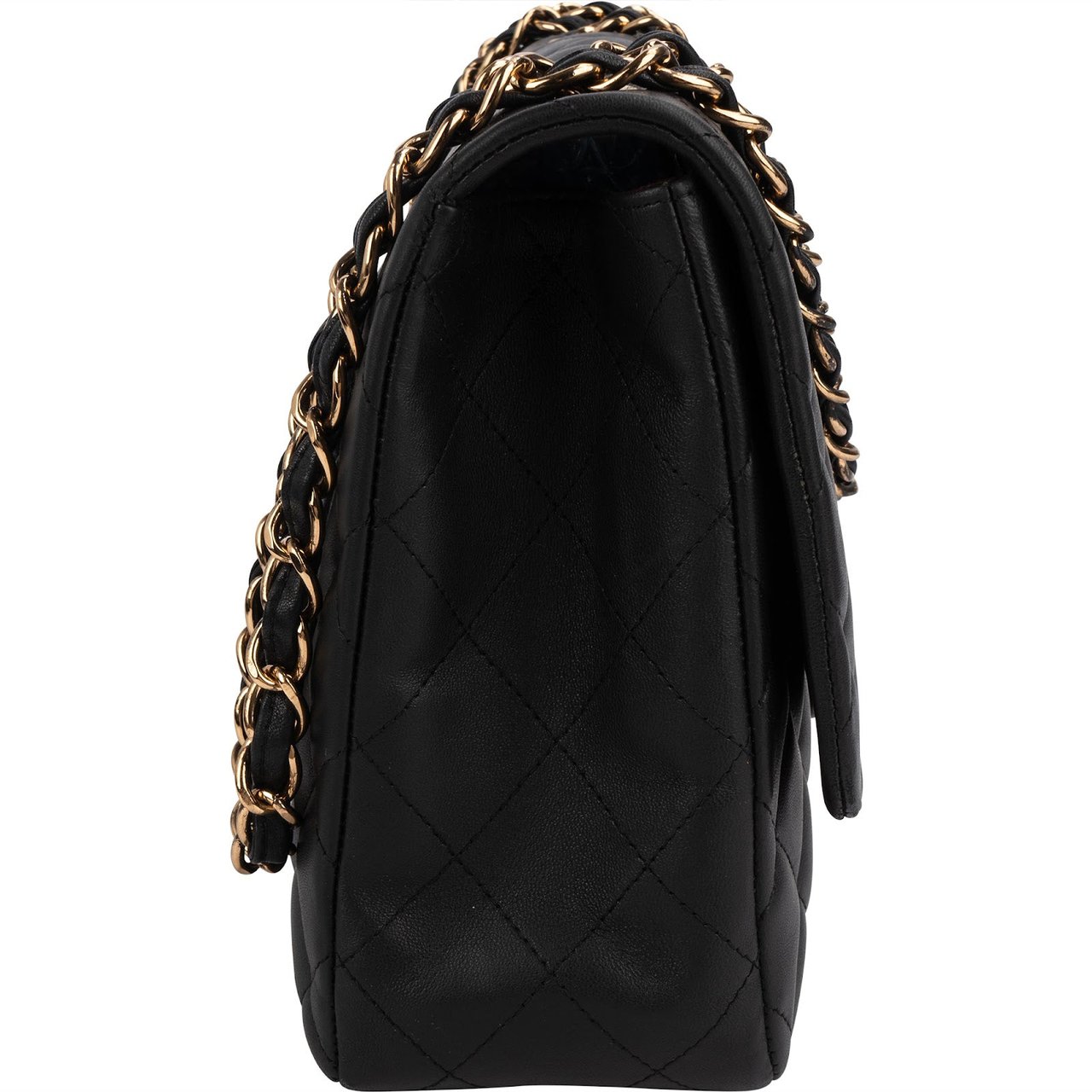 Chanel Quilted Lambskin Jumbo Single Flap Shoulder Crossbody Bag Zwart