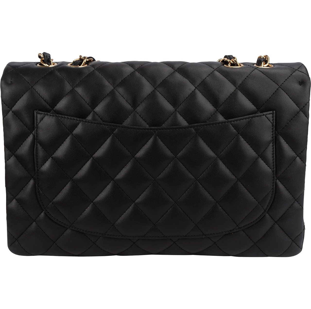 Chanel Quilted Lambskin Jumbo Single Flap Shoulder Crossbody Bag Zwart