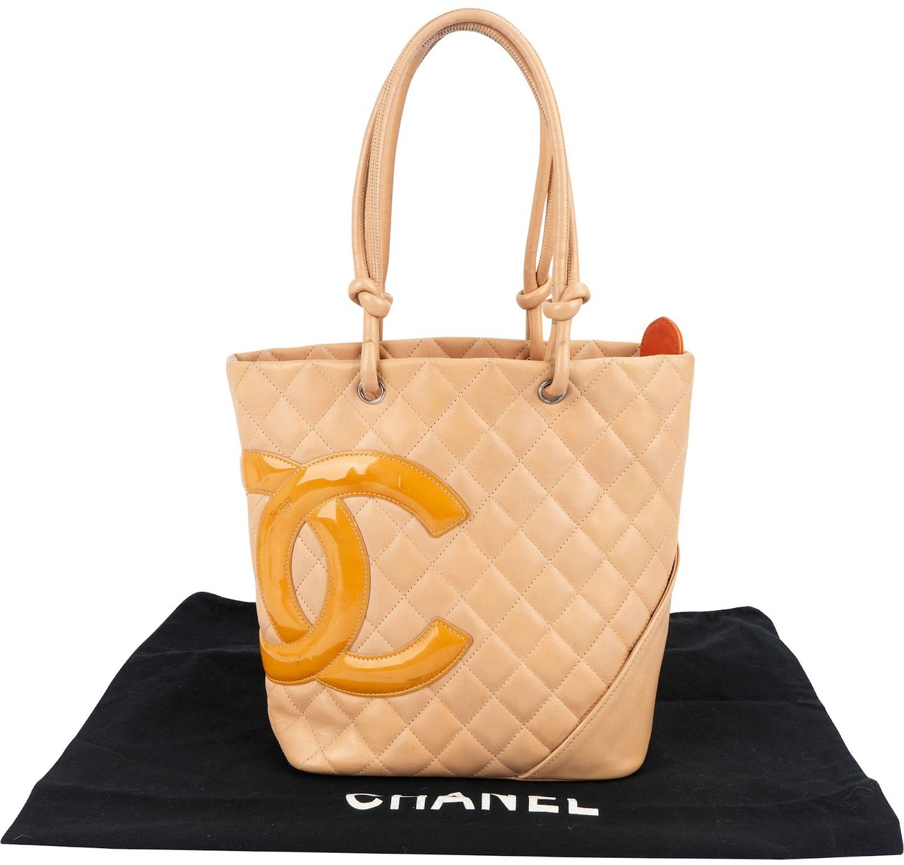 Chanel Chanel Quilted Calfskin Cambon Ligne Tote Handbag Beige
