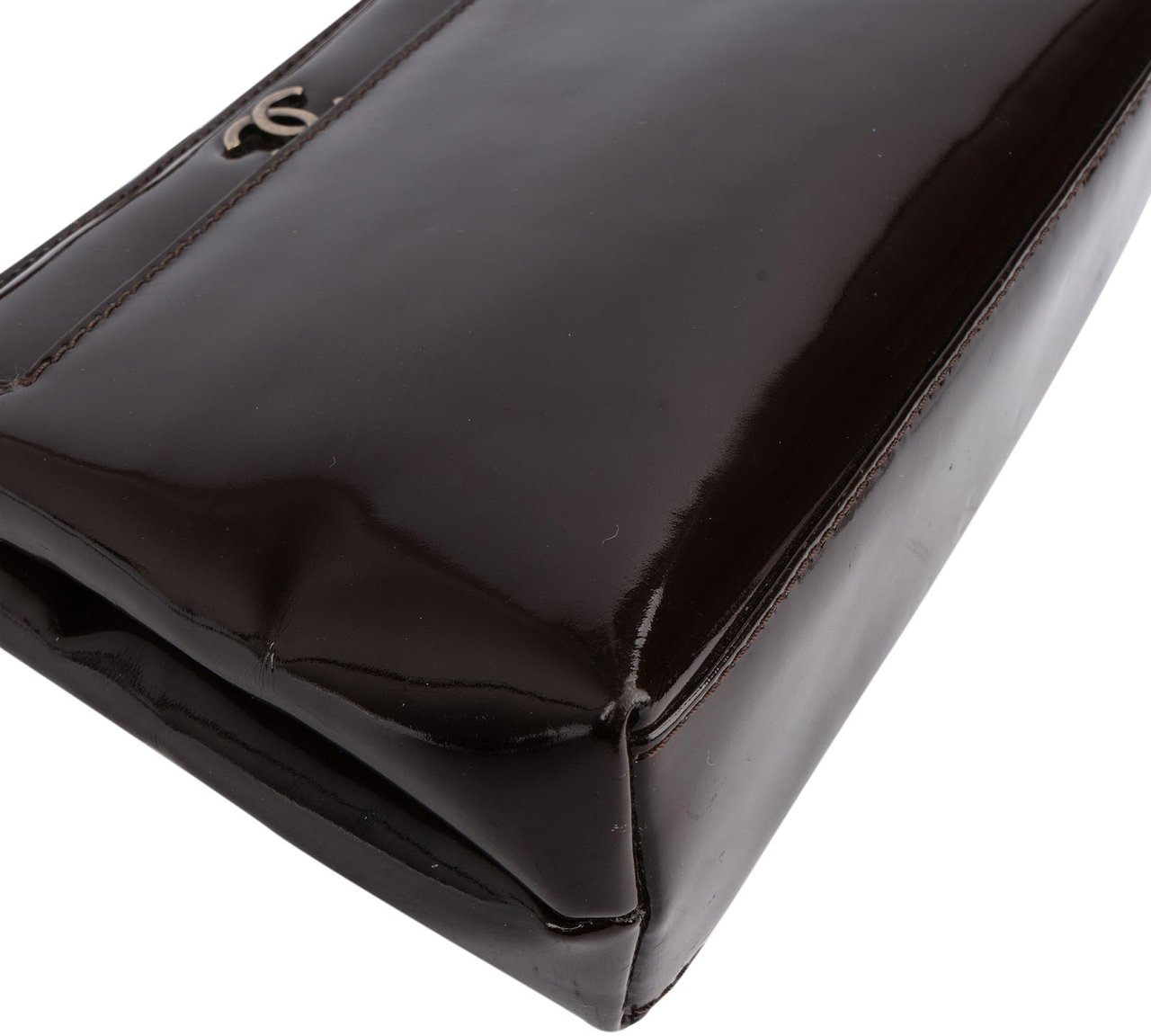 Chanel Chanel Mini Patent Leather Frame Shoulder Bag Bruin