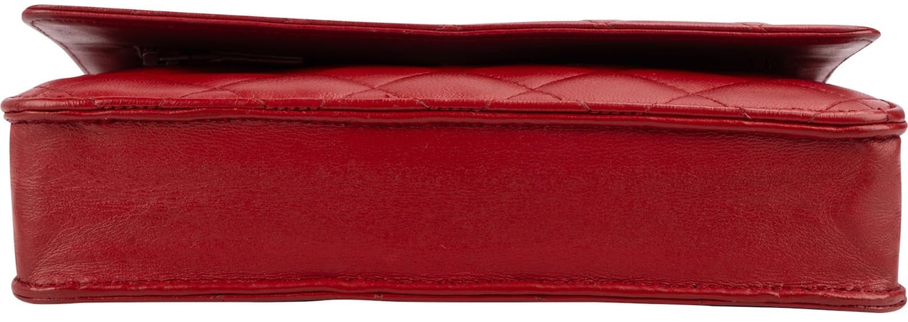 Chanel Chanel Quilted Lambskin Wallet on Chain Crossbody Bag Rood