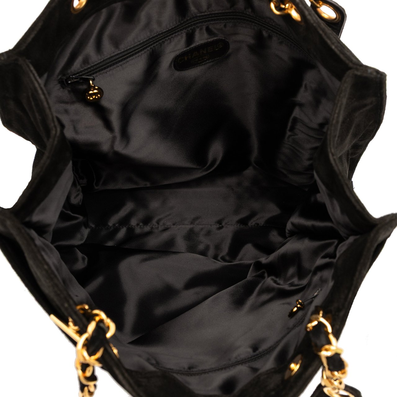 Chanel CC Suede Tote Zwart