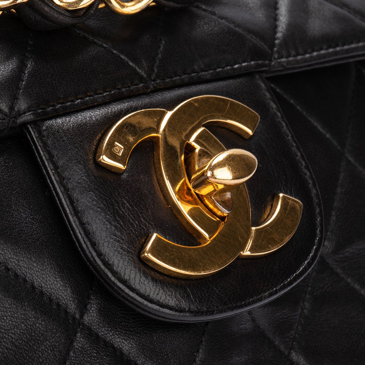 Chanel Chanel Quilted Soft Lambskin 24K Gold Maxi Single Flap Crossbody Bag Bruin
