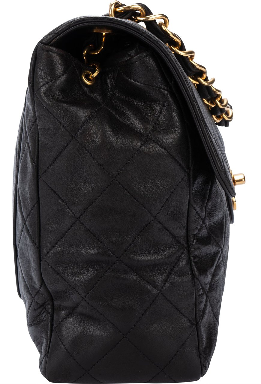 Chanel Chanel Quilted Soft Lambskin 24K Gold Maxi Single Flap Crossbody Bag Bruin