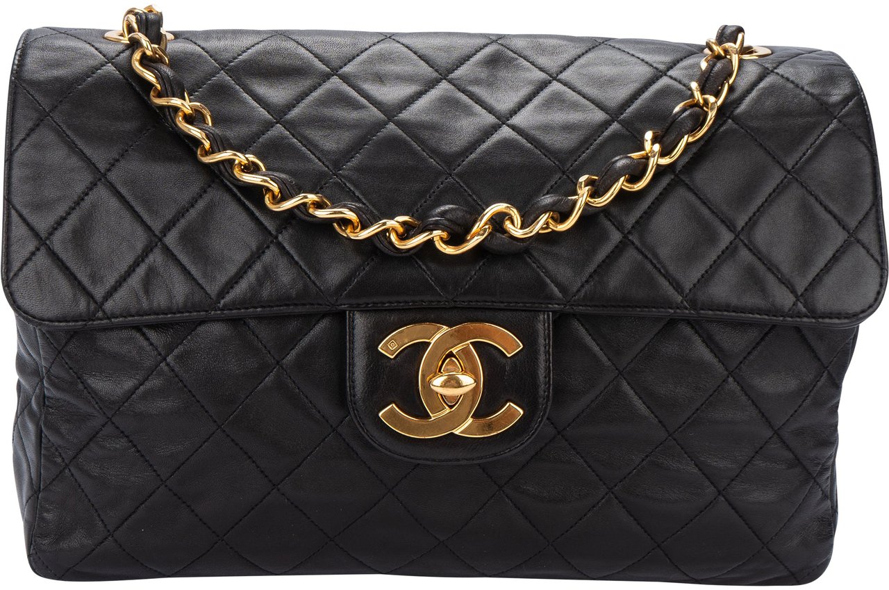 Chanel Chanel Quilted Soft Lambskin 24K Gold Maxi Single Flap Crossbody Bag Bruin