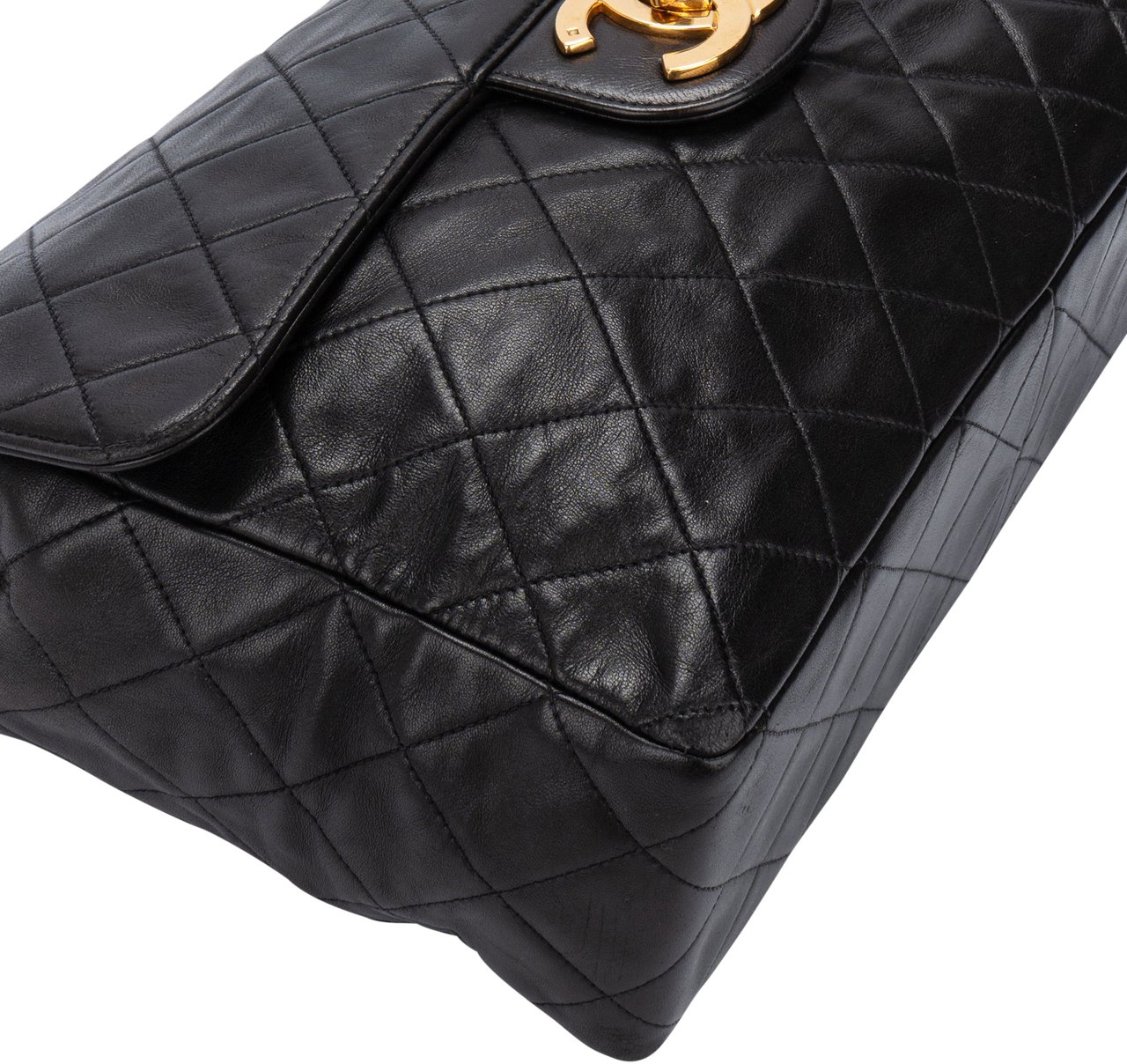 Chanel Chanel Quilted Soft Lambskin 24K Gold Maxi Single Flap Crossbody Bag Bruin