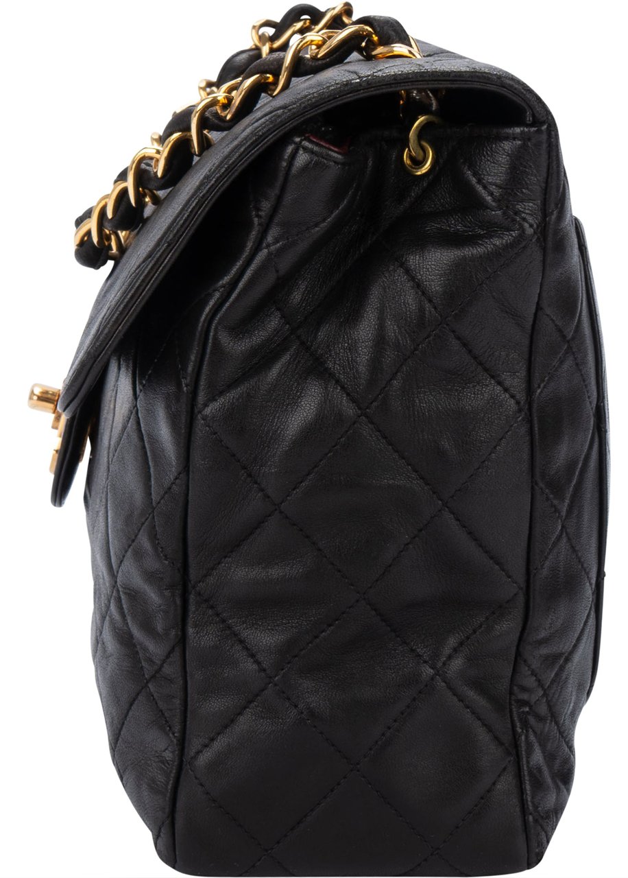 Chanel Chanel Quilted Soft Lambskin 24K Gold Maxi Single Flap Crossbody Bag Bruin