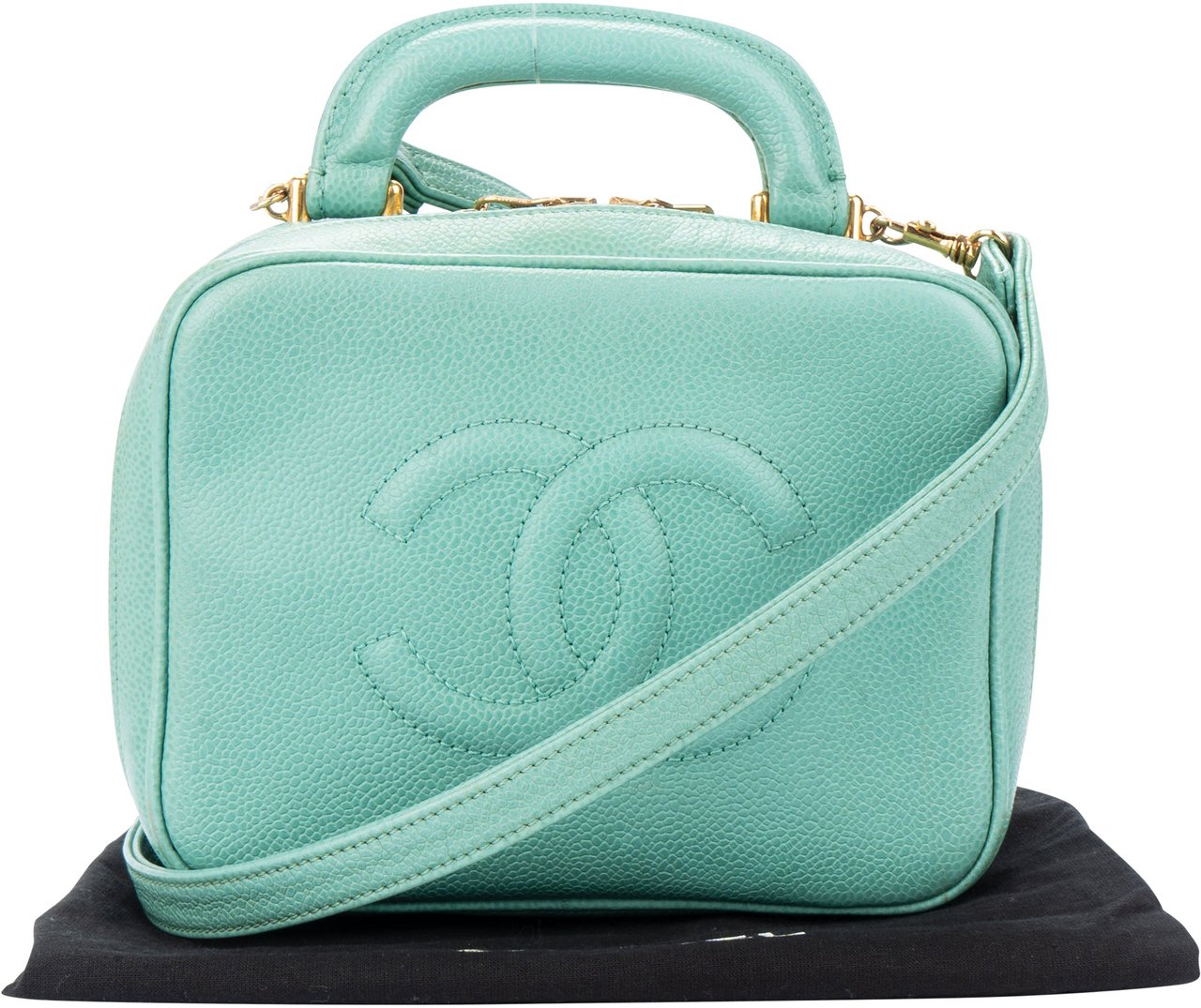 Chanel Chanel Caviar Leather CC Jewelry Crossbody Case Divers