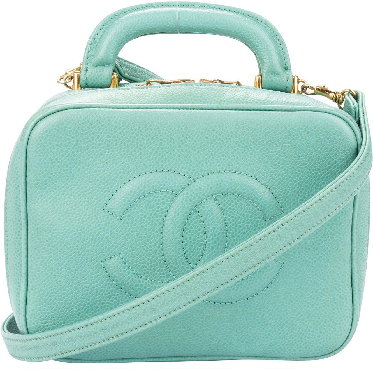 Chanel Chanel Caviar Leather CC Jewelry Crossbody Case Divers