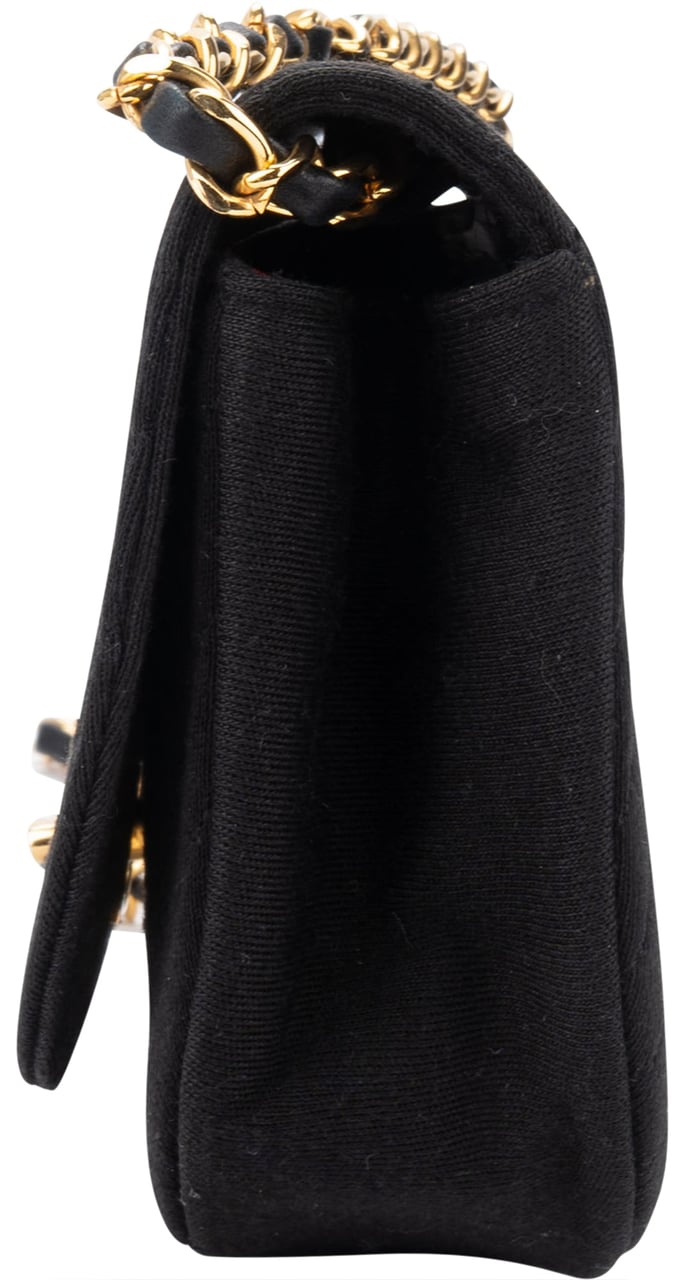Chanel Chanel Cotton 24K Gold Single Flap Halfmoon Shoulder Bag Divers