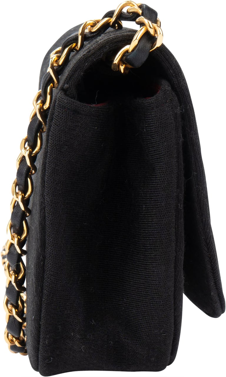 Chanel Chanel Cotton 24K Gold Single Flap Halfmoon Shoulder Bag Divers