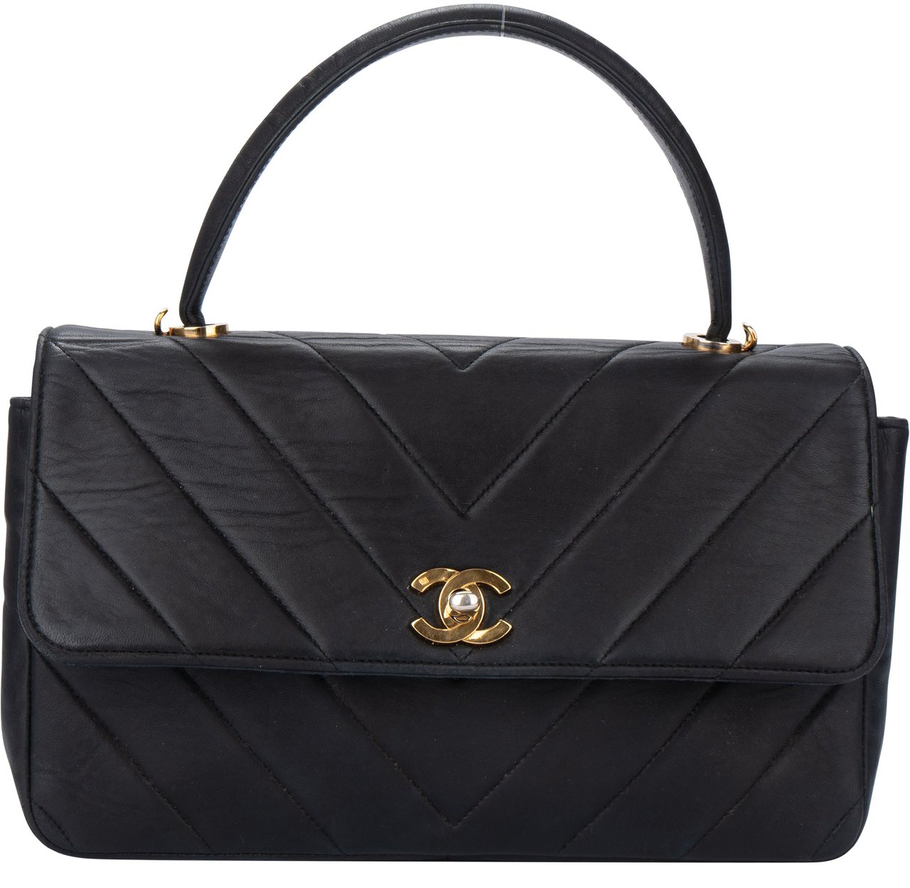 Chanel Chanel Chevron Lambskin 24K Gold Single Flap Handbag Divers