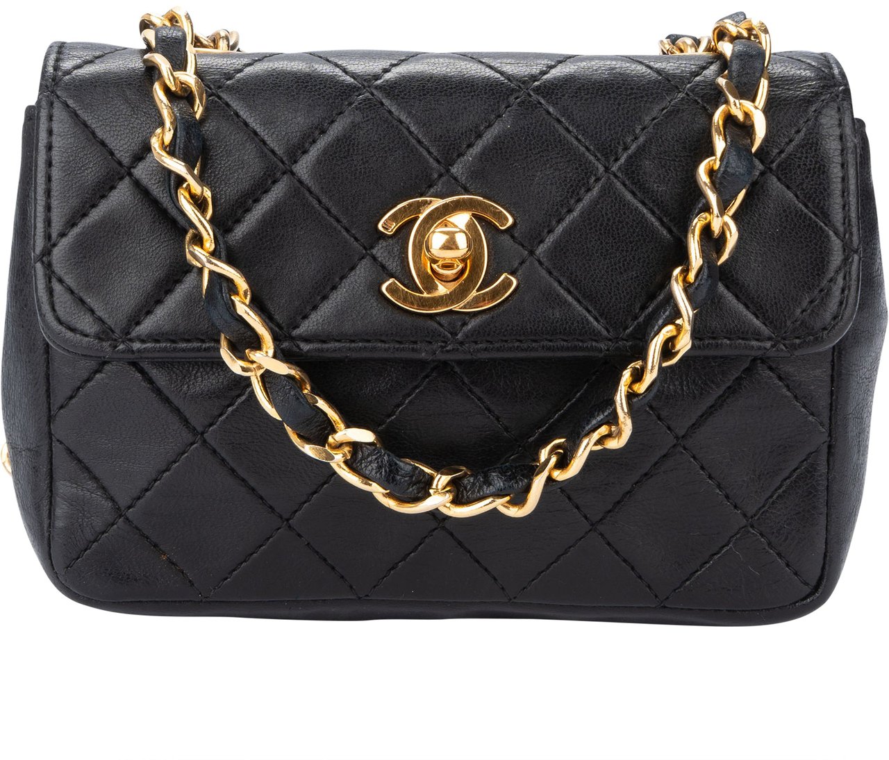 Chanel Chanel Quilted Lambskin 24K Gold Mini Single Flap Crossbody bag Divers
