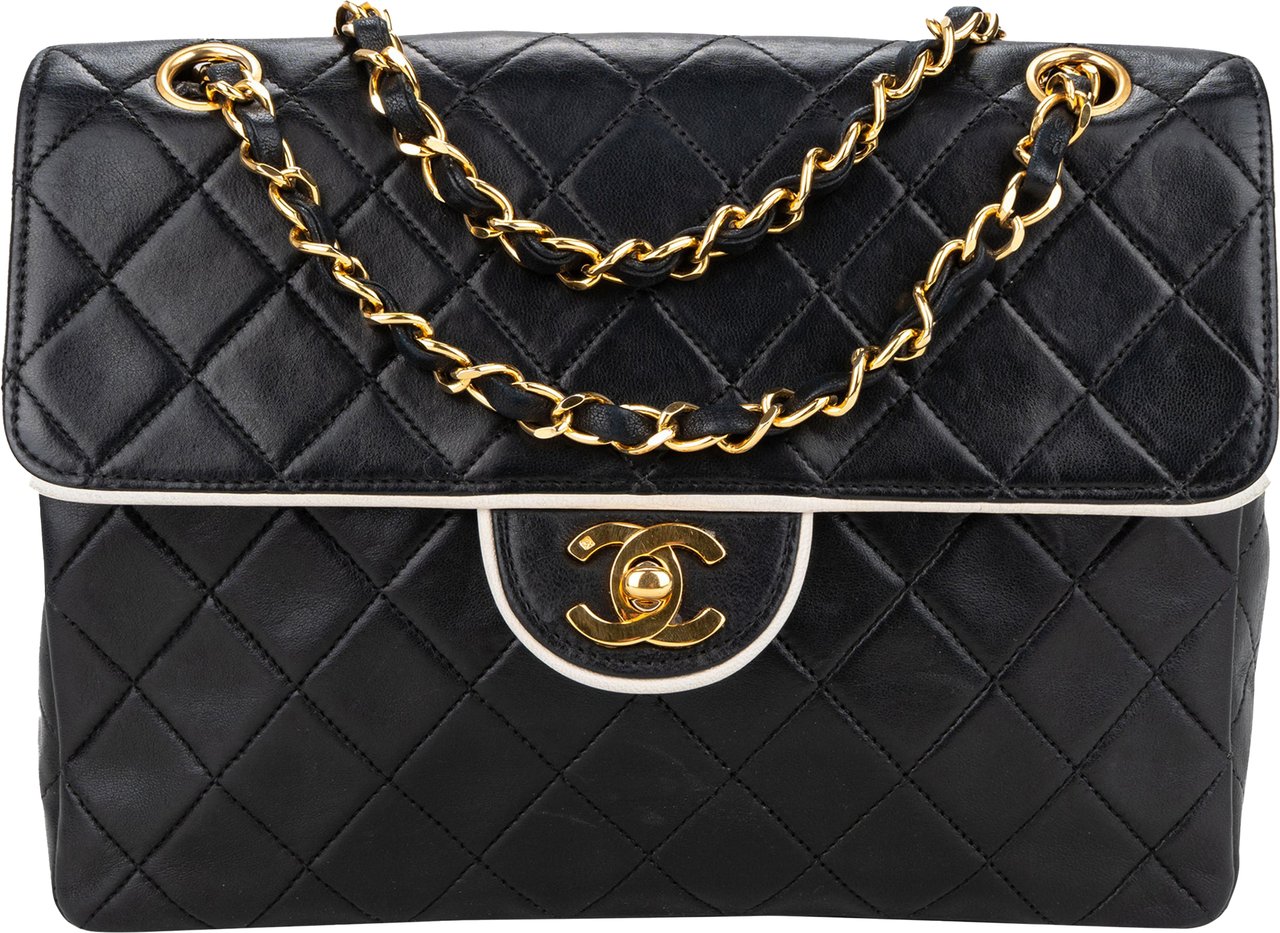 Chanel Chanel Quilted Lambskin 24K Gold Bicolor Single Flap Crossbody Bag Divers