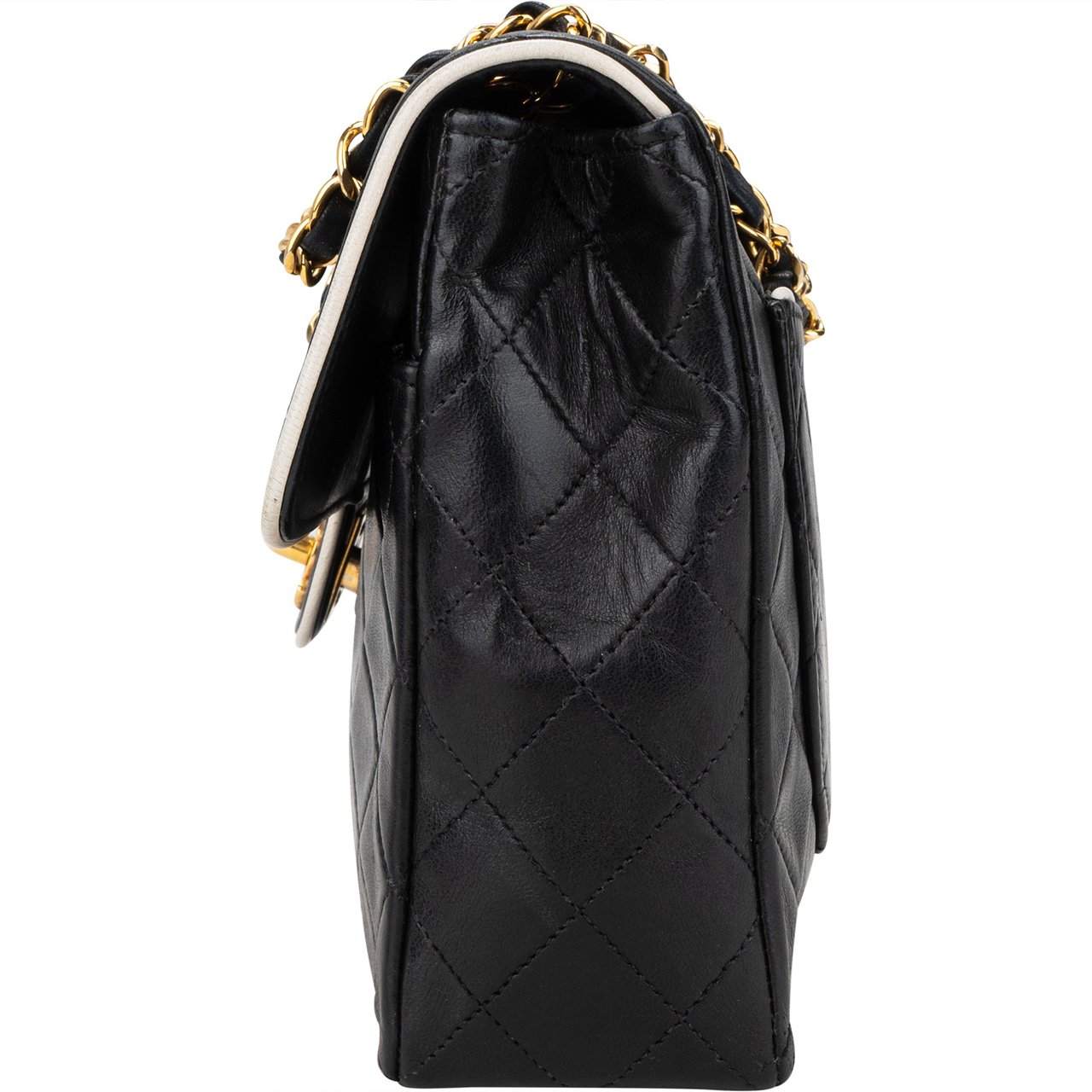 Chanel Chanel Quilted Lambskin 24K Gold Bicolor Single Flap Crossbody Bag Divers