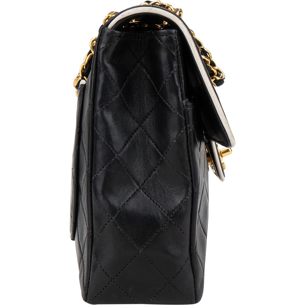 Chanel Chanel Quilted Lambskin 24K Gold Bicolor Single Flap Crossbody Bag Divers