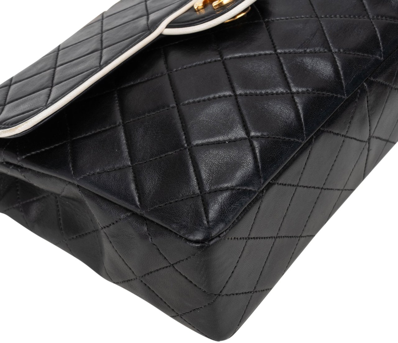 Chanel Chanel Quilted Lambskin 24K Gold Bicolor Single Flap Crossbody Bag Divers