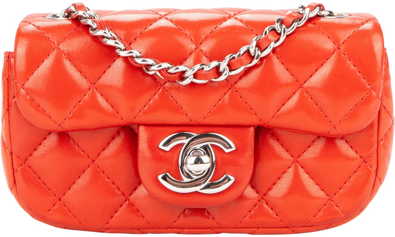 Chanel Chanel Quilted Lambskin Palladium Micro Single Flap Crossbody Bag Divers