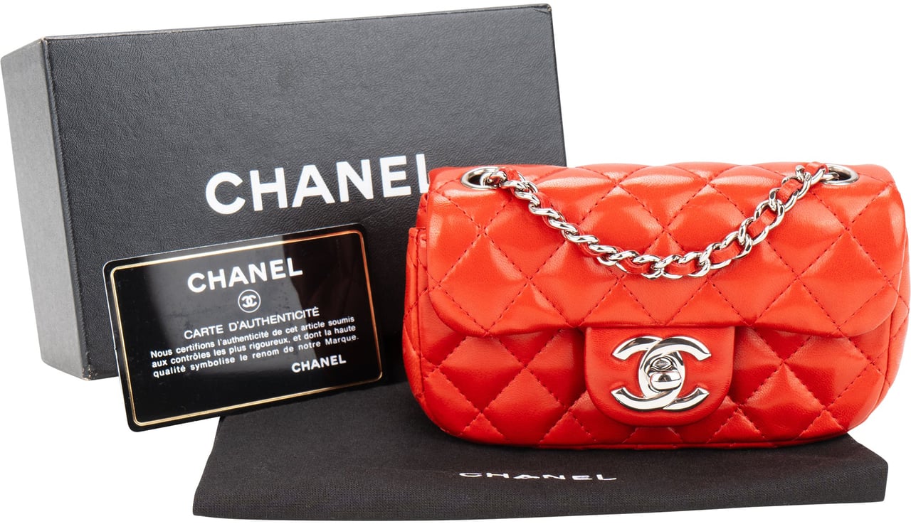 Chanel Chanel Quilted Lambskin Palladium Micro Single Flap Crossbody Bag Divers