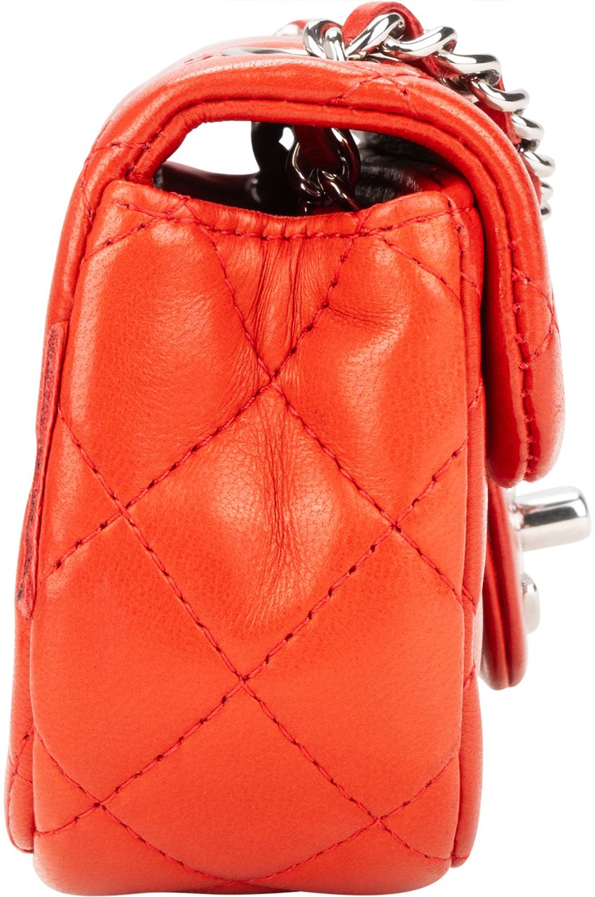 Chanel Chanel Quilted Lambskin Palladium Micro Single Flap Crossbody Bag Divers