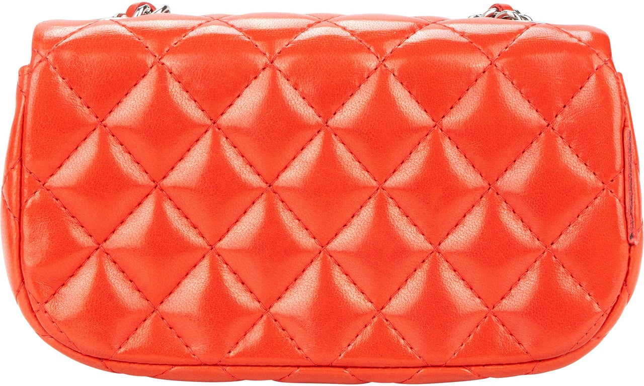 Chanel Chanel Quilted Lambskin Palladium Micro Single Flap Crossbody Bag Divers