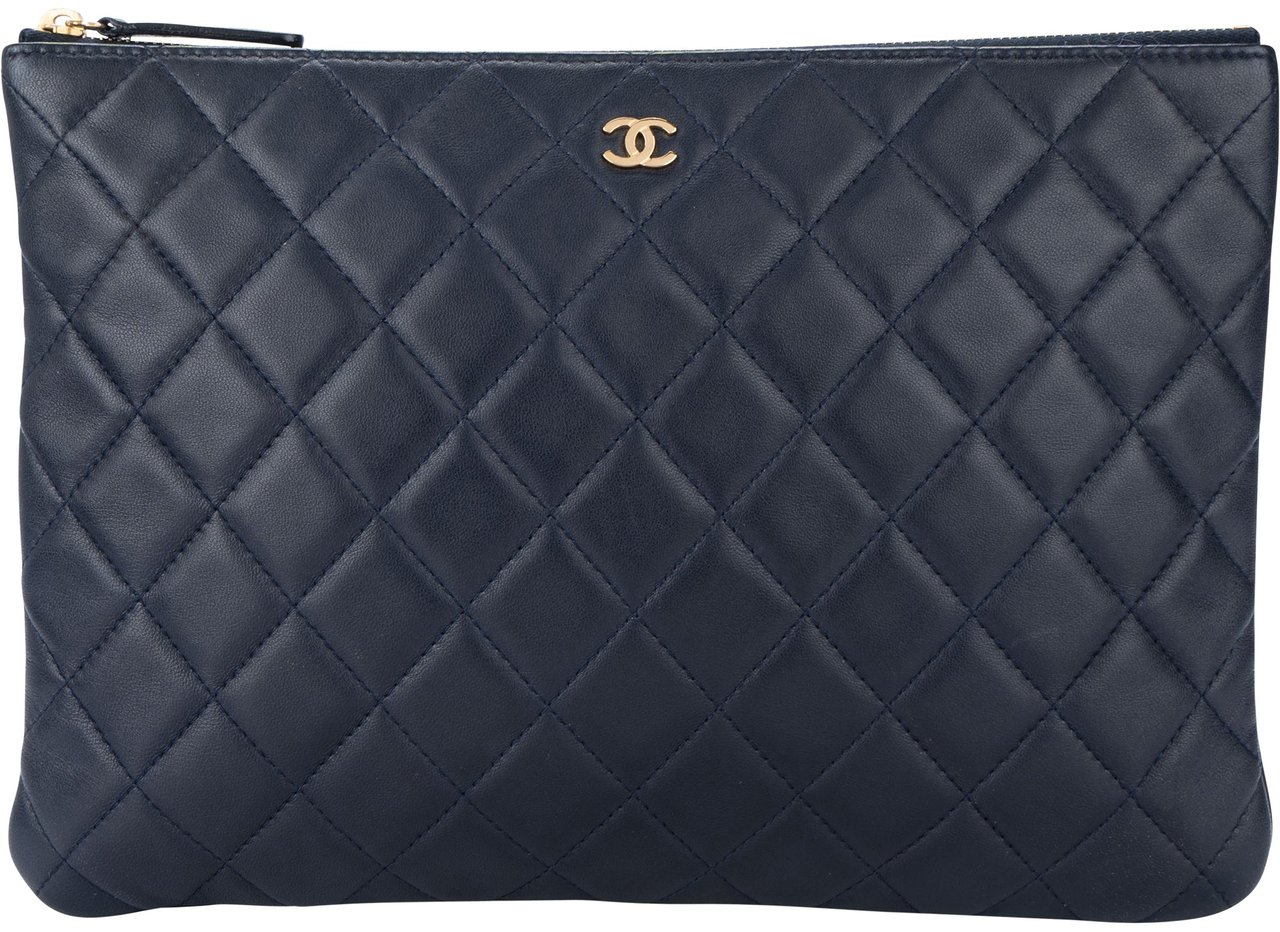 Chanel Chanel Quilted Lambskin CC Clutch Divers