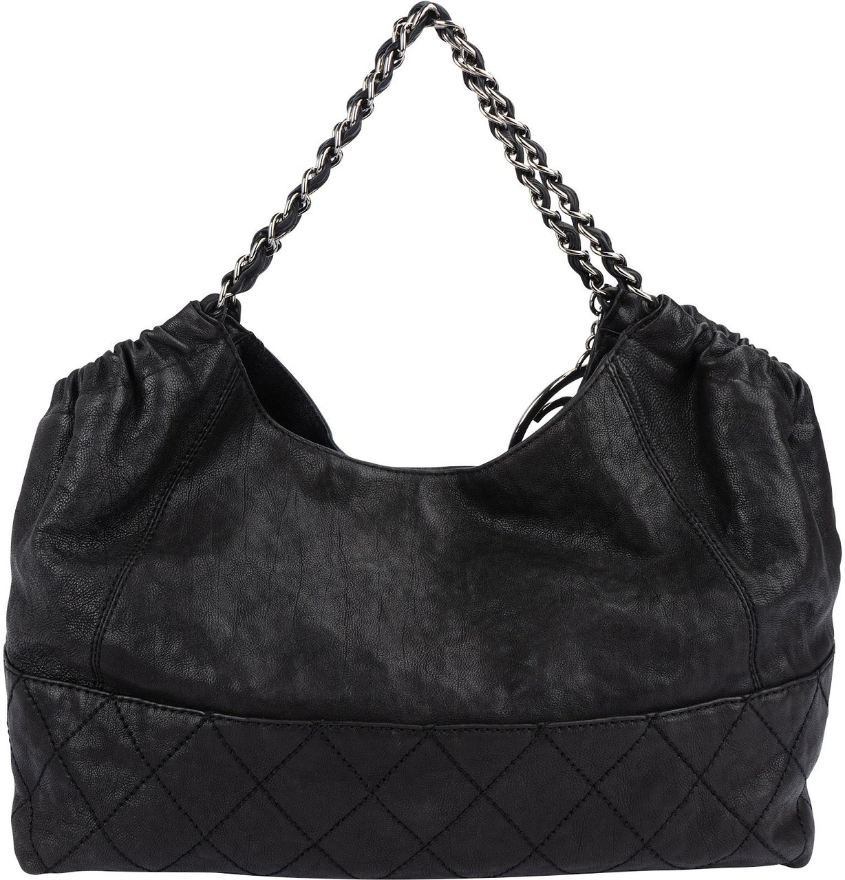 Chanel Chanel Stitchng Caviar Leather CC Handbag Zwart