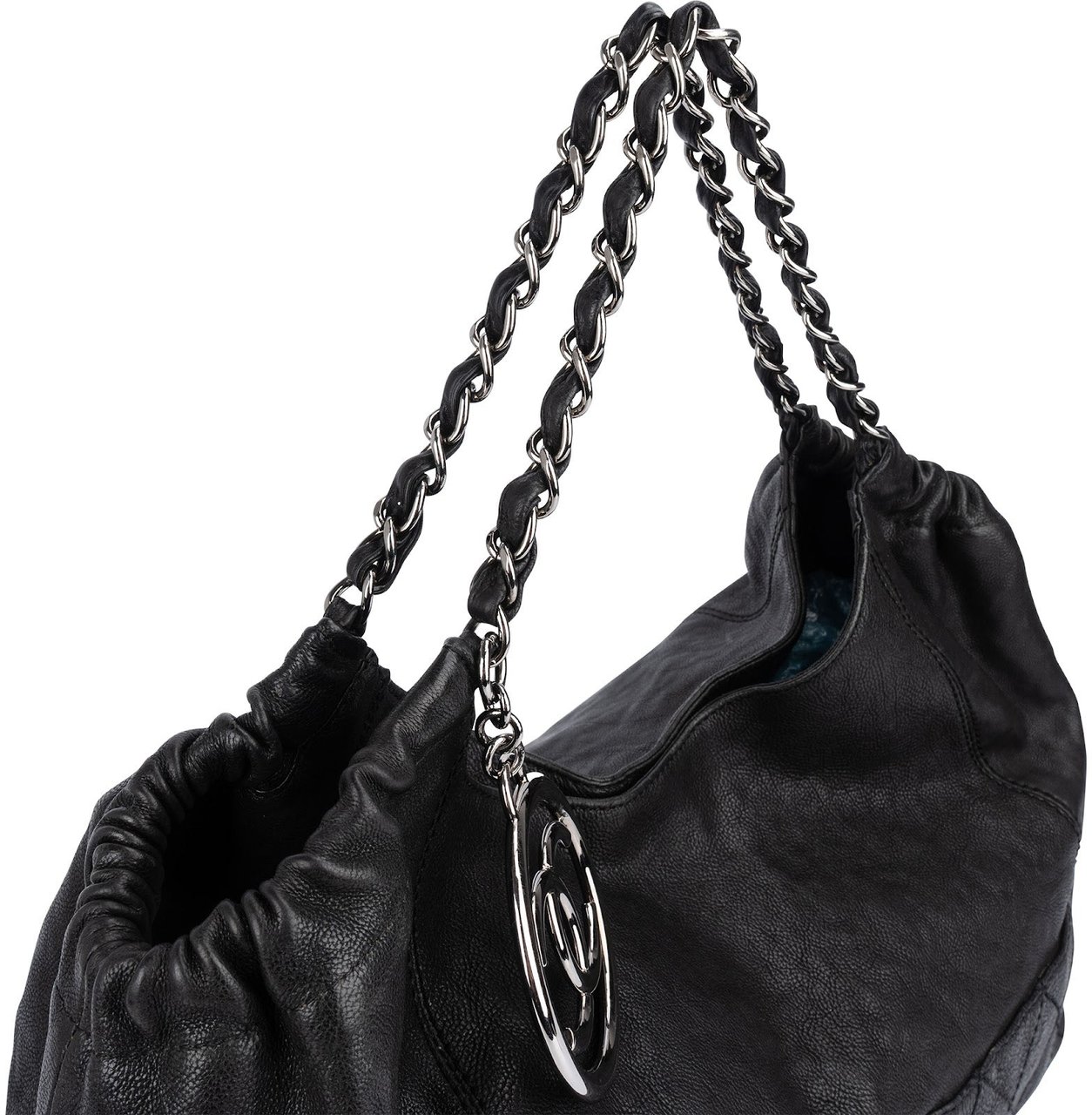 Chanel Chanel Stitchng Caviar Leather CC Handbag Zwart