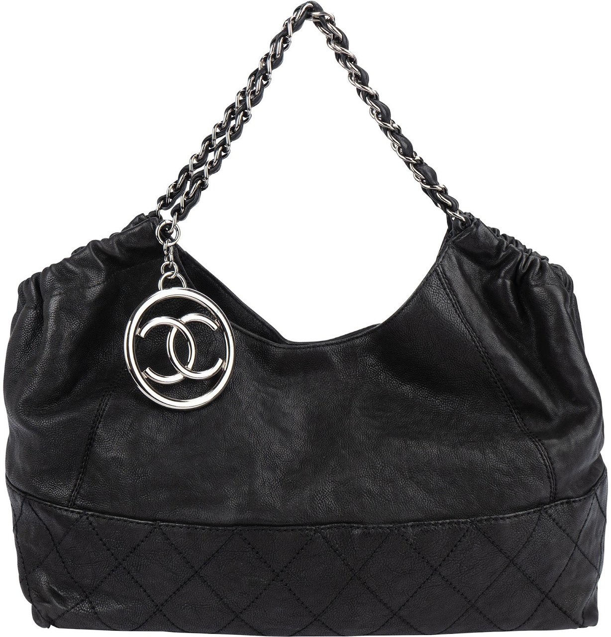 Chanel Chanel Stitchng Caviar Leather CC Handbag Zwart