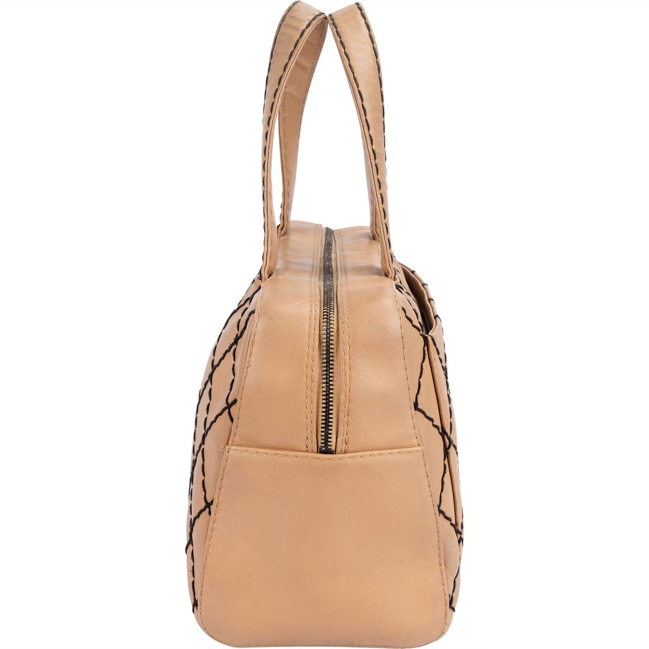 Chanel Chanel Stitching Leather CC Handbag Beige