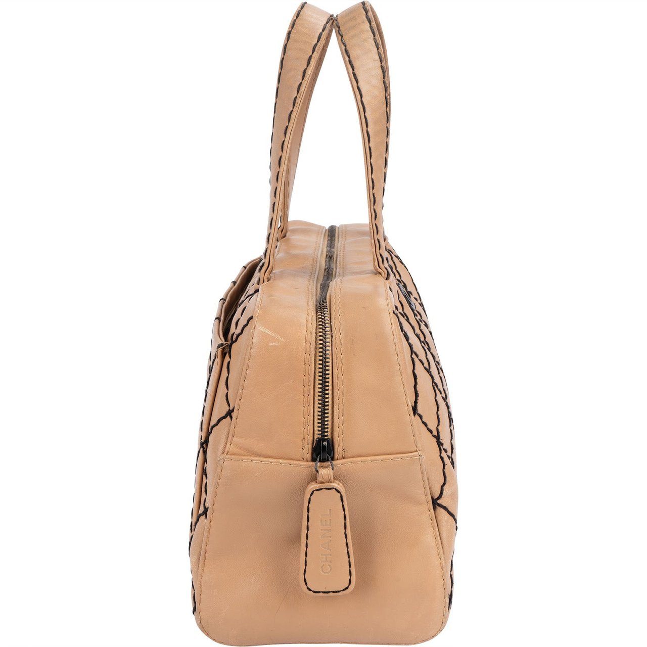 Chanel Chanel Stitching Leather CC Handbag Beige