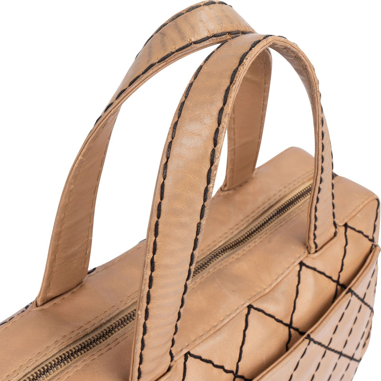 Chanel Chanel Stitching Leather CC Handbag Beige