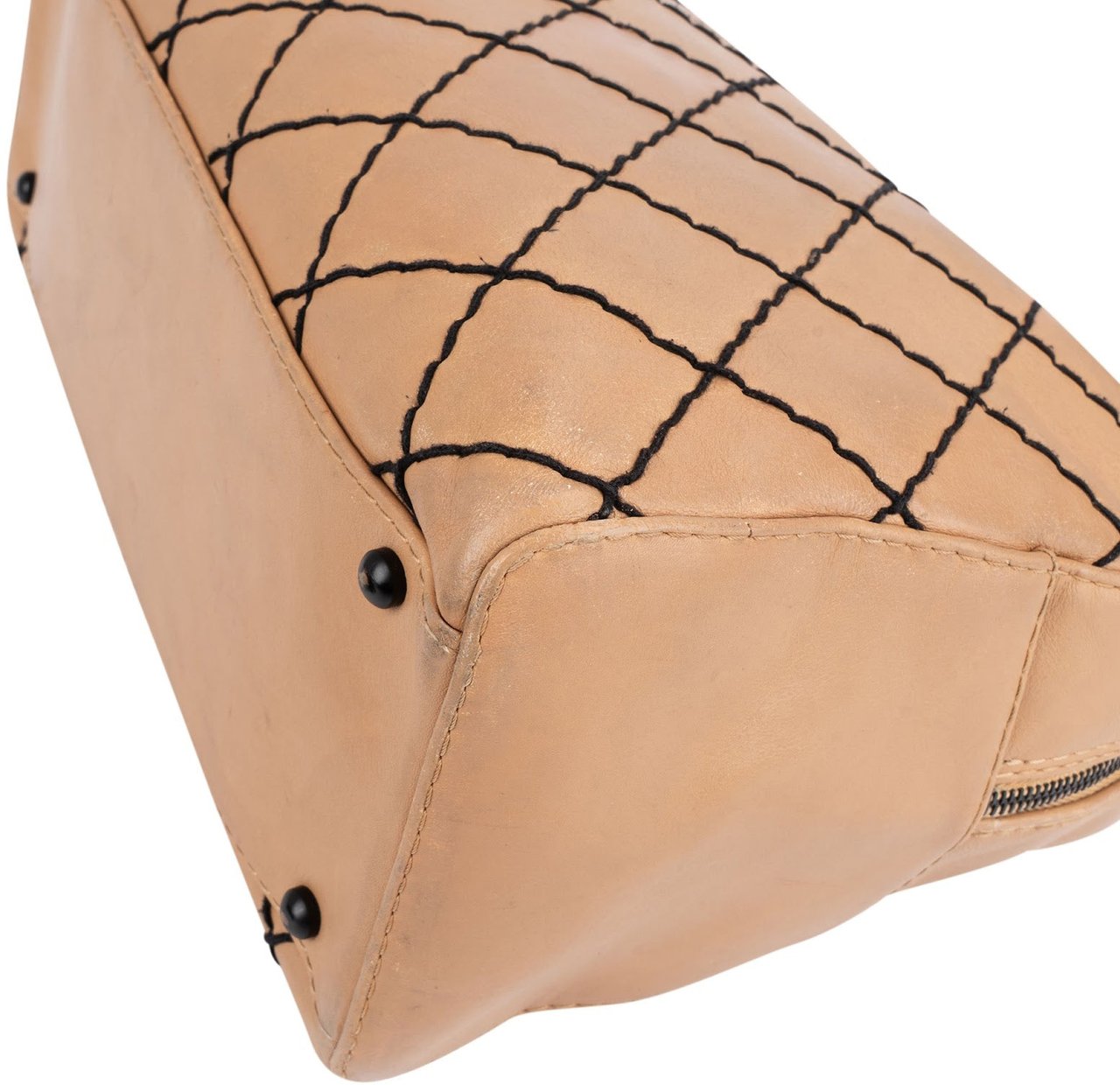 Chanel Chanel Stitching Leather CC Handbag Beige