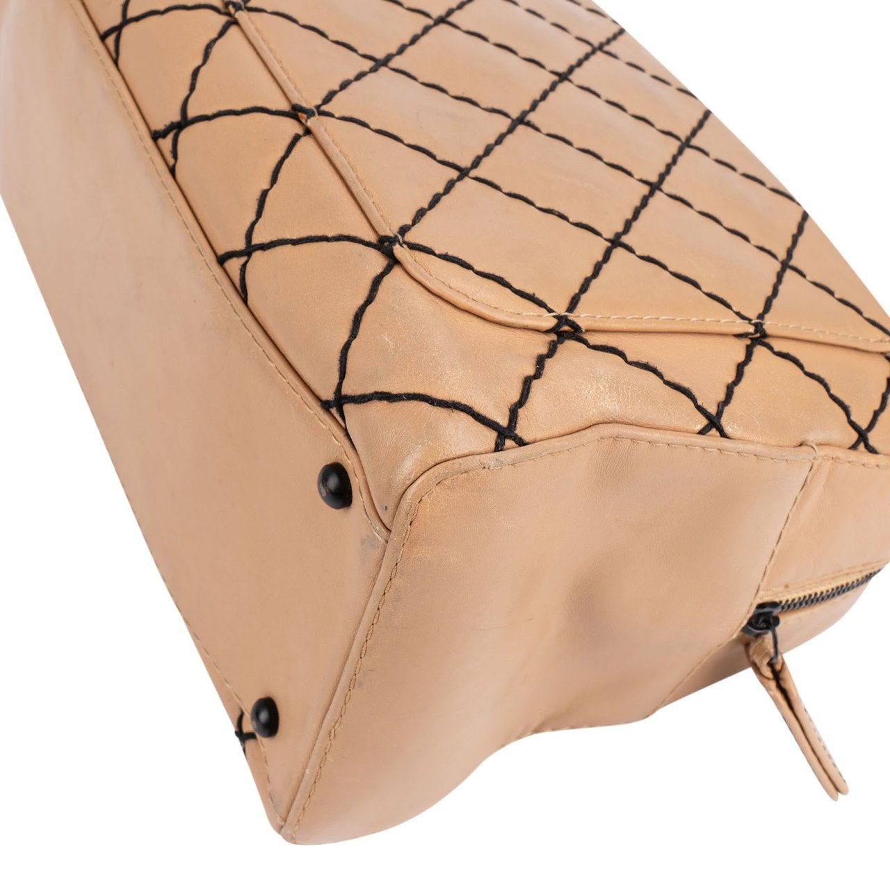 Chanel Chanel Stitching Leather CC Handbag Beige