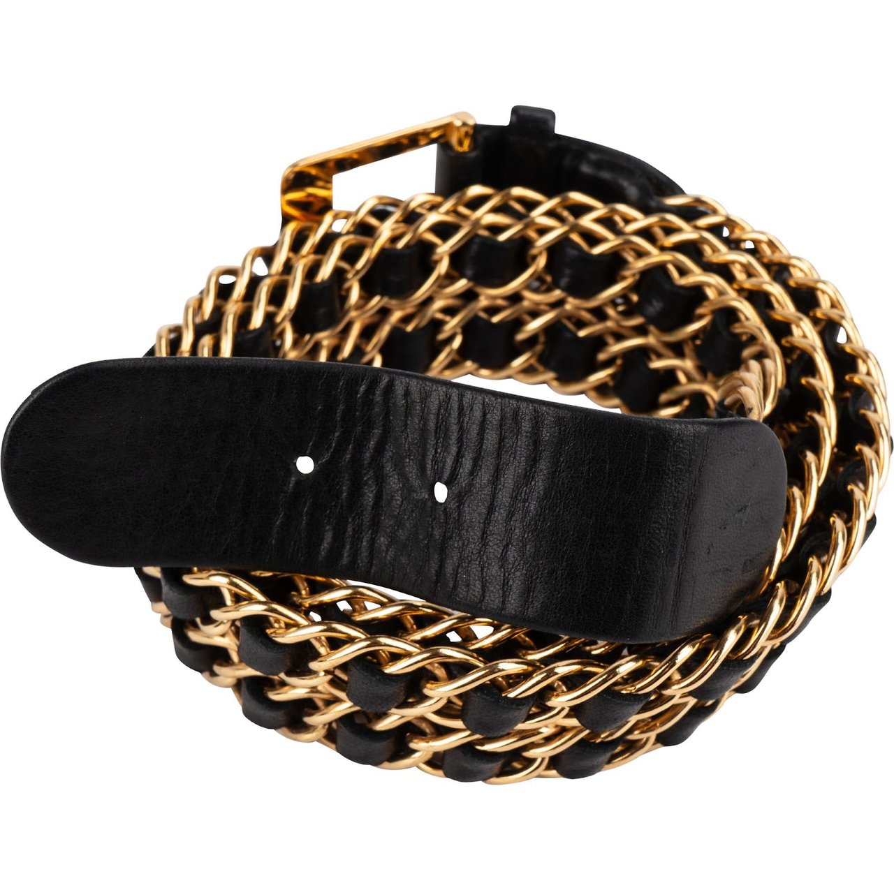 Chanel Chanel Woven Leather Chain Belt Zwart