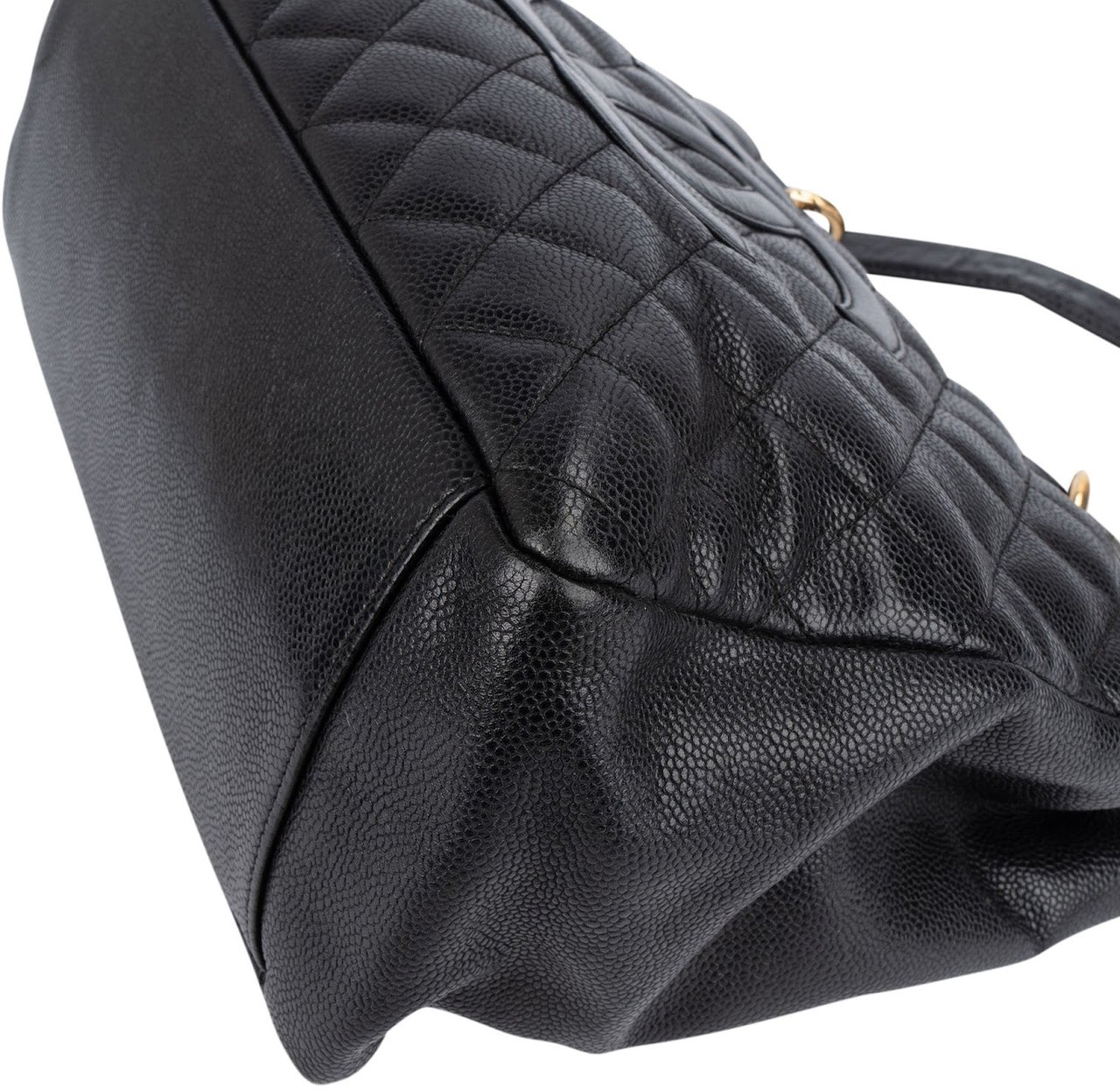 Chanel Chanel Quilted Caviar Leather Grand Shopping CC Shoulder Bag Zwart