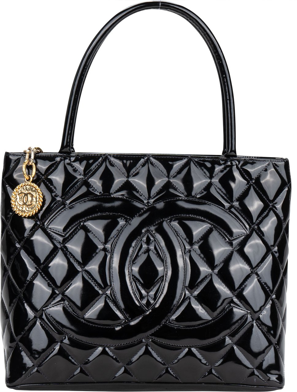 Chanel Chanel Quilted Patent Leather CC Medaillon Handbag Divers