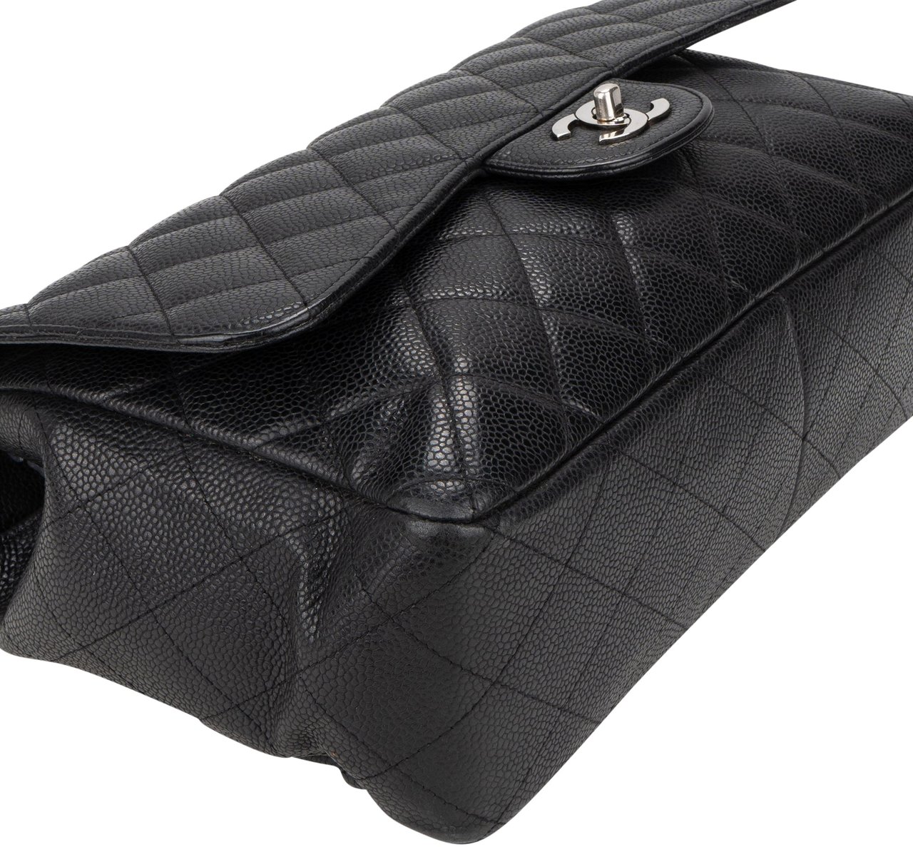 Chanel Chanel Quilted Caviar Leather Palladium Jumbo Single Flap Crossbody Bag Divers