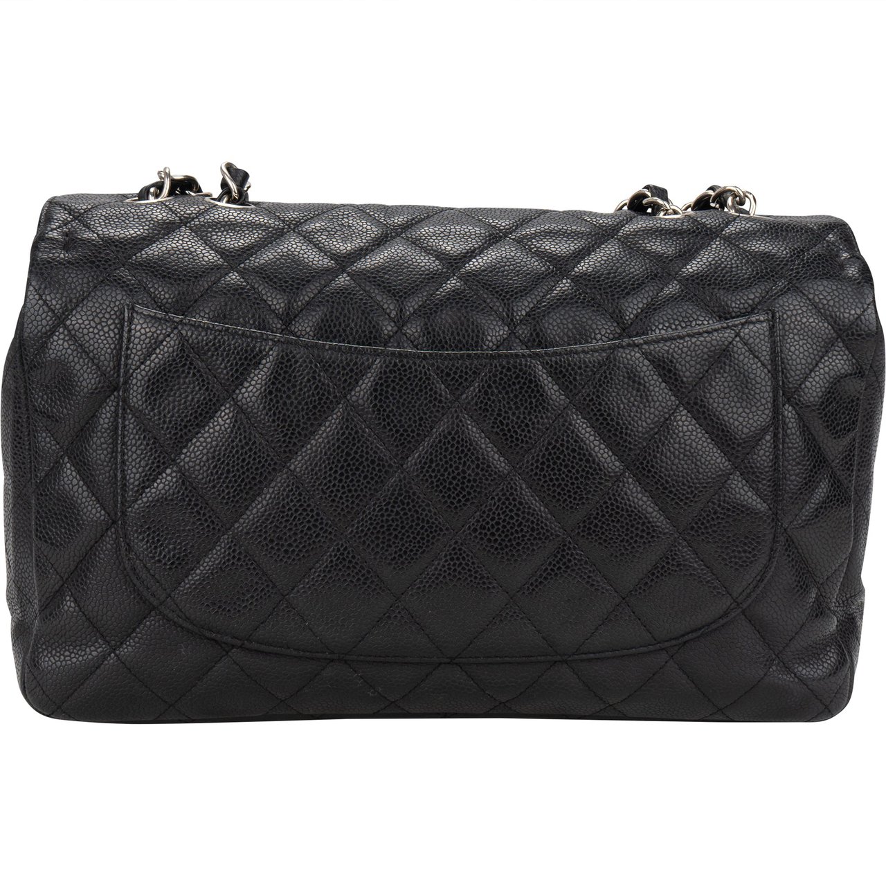 Chanel Chanel Quilted Caviar Leather Palladium Jumbo Single Flap Crossbody Bag Divers