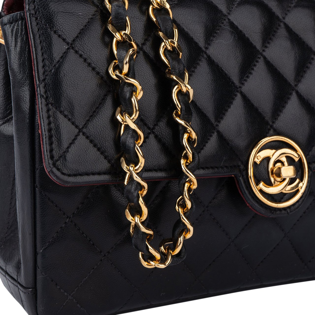 Chanel Chanel Quilted Lambskin 24K Gold Mini Single Flap Crossbody Bag Divers