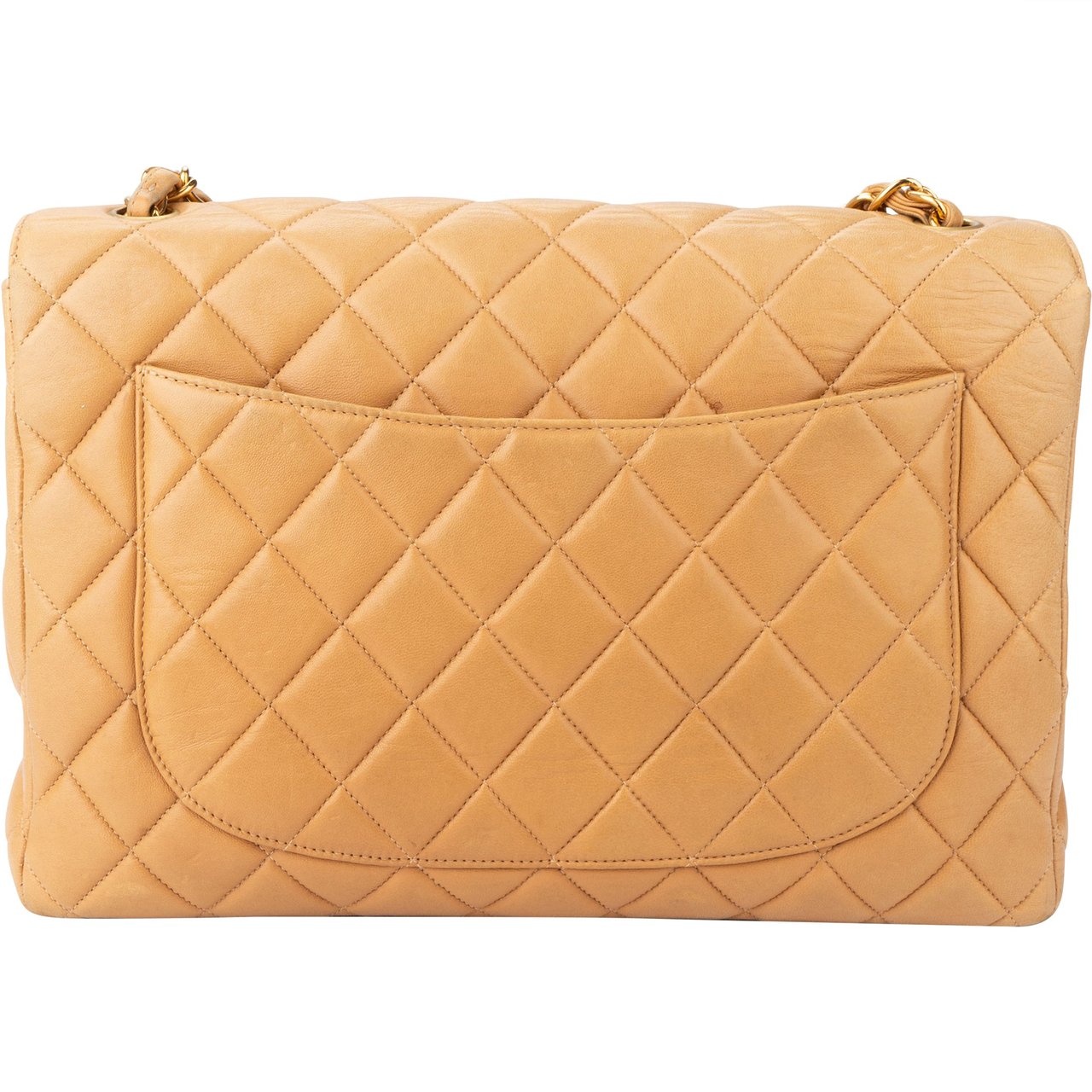 Chanel Chanel Quilted Lambskin 24K Gold Jumbo Single Flap Crossbody Bag Divers