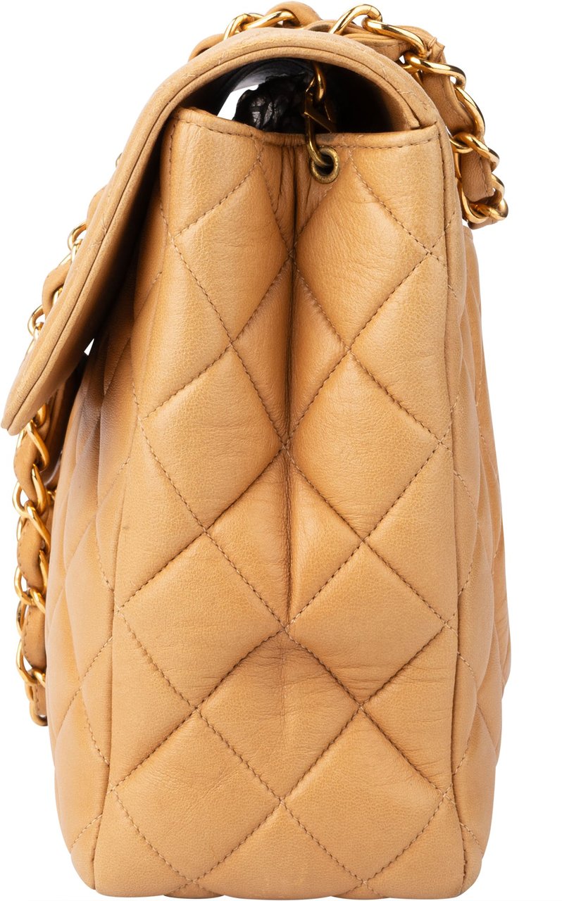 Chanel Chanel Quilted Lambskin 24K Gold Jumbo Single Flap Crossbody Bag Divers