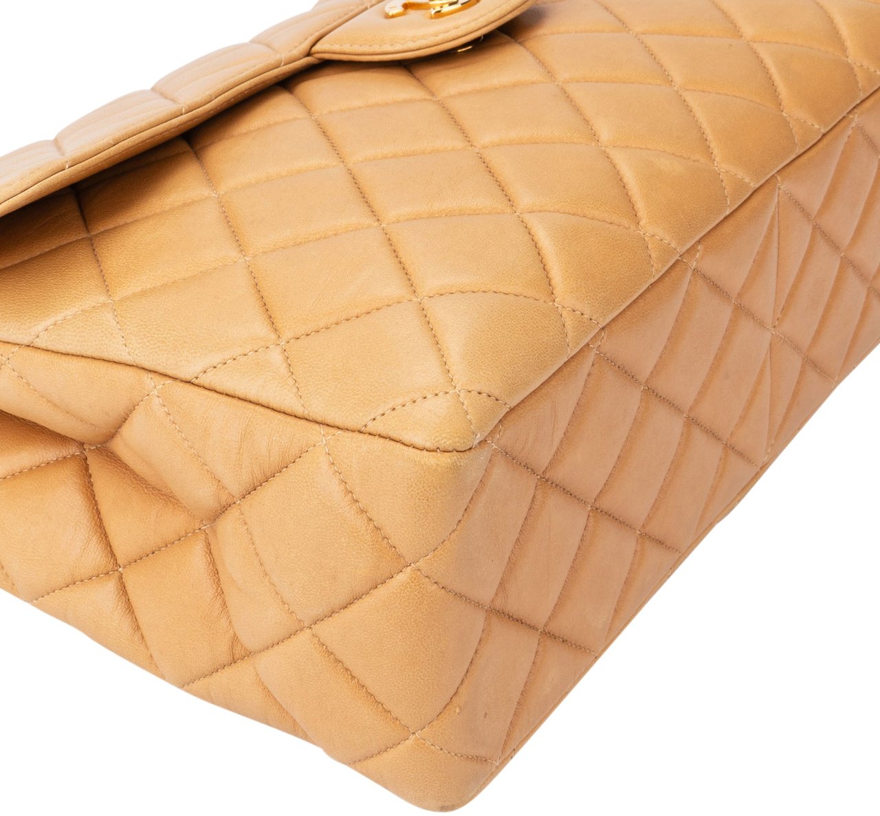 Chanel Chanel Quilted Lambskin 24K Gold Jumbo Single Flap Crossbody Bag Divers