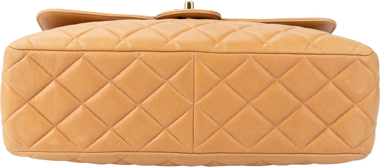 Chanel Chanel Quilted Lambskin 24K Gold Jumbo Single Flap Crossbody Bag Divers