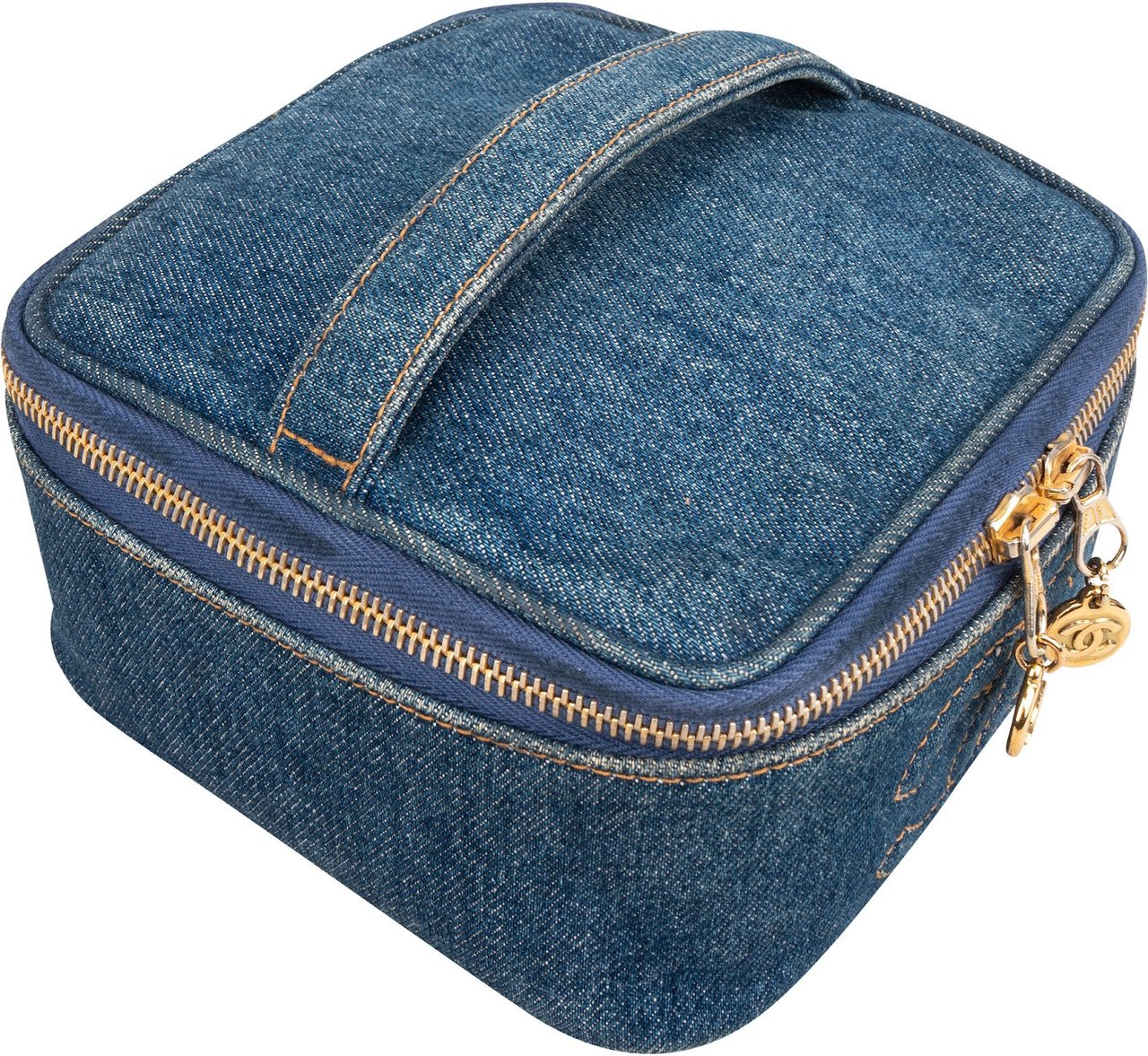 Chanel Chanel Denim CC Vanity Case Handbag Blauw