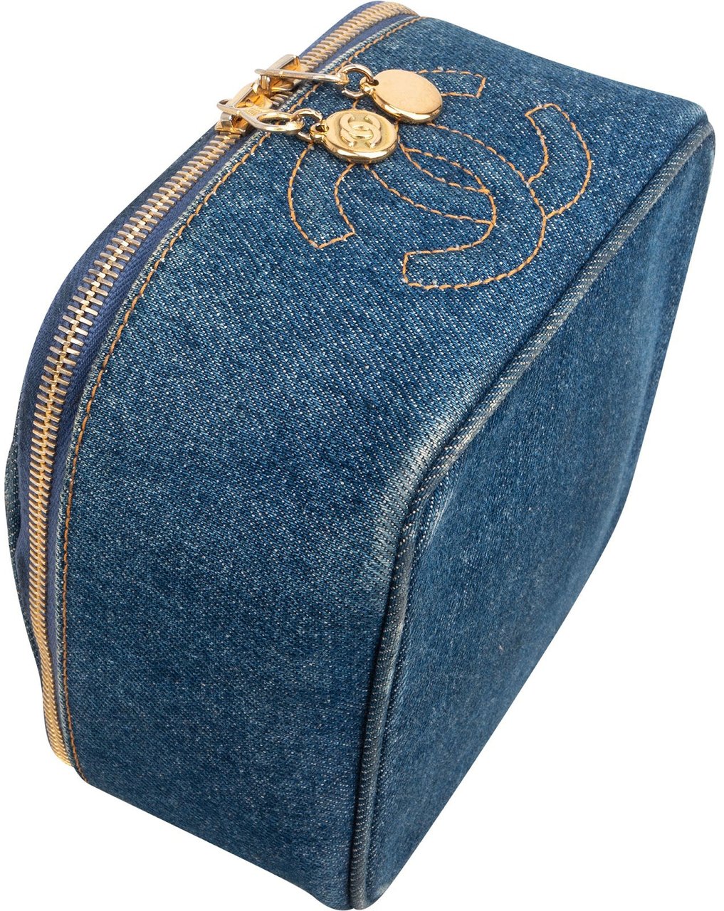 Chanel Chanel Denim CC Vanity Case Handbag Blauw