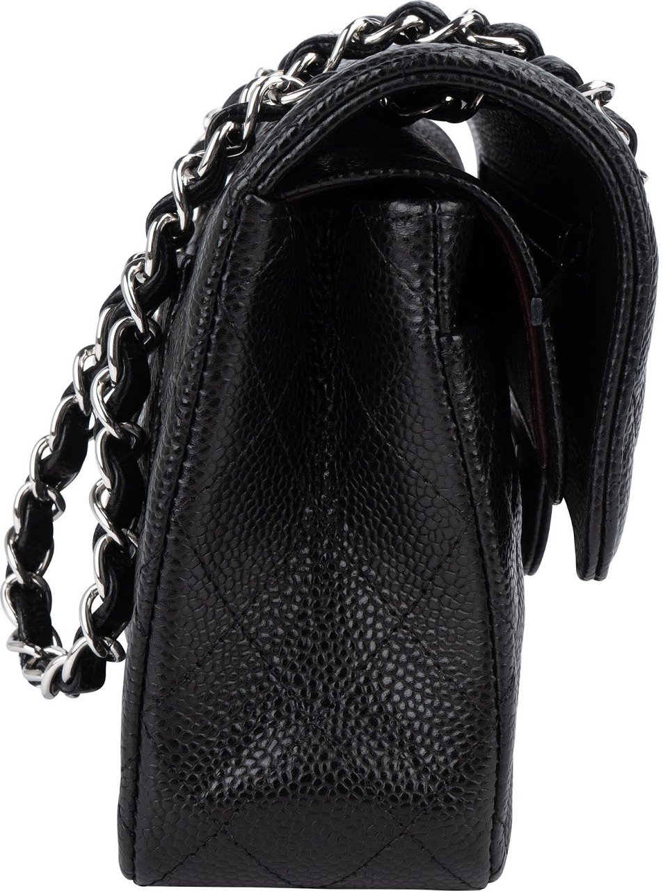 Chanel Chanel Quilted Caviar Leather Palladium Small Double Flap Shoulder Bag Zwart