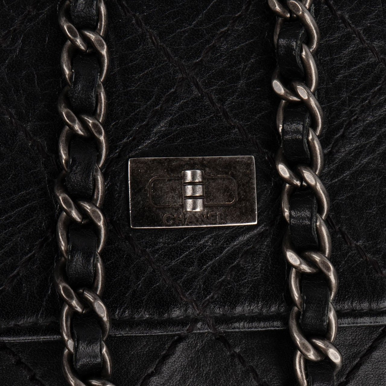Chanel Stitching Calfskin Reissue 2.55 Wallet on Chain Crossbody Bag Zwart
