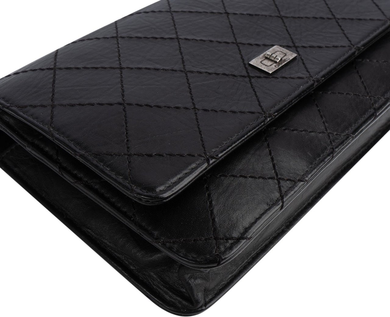 Chanel Stitching Calfskin Reissue 2.55 Wallet on Chain Crossbody Bag Zwart
