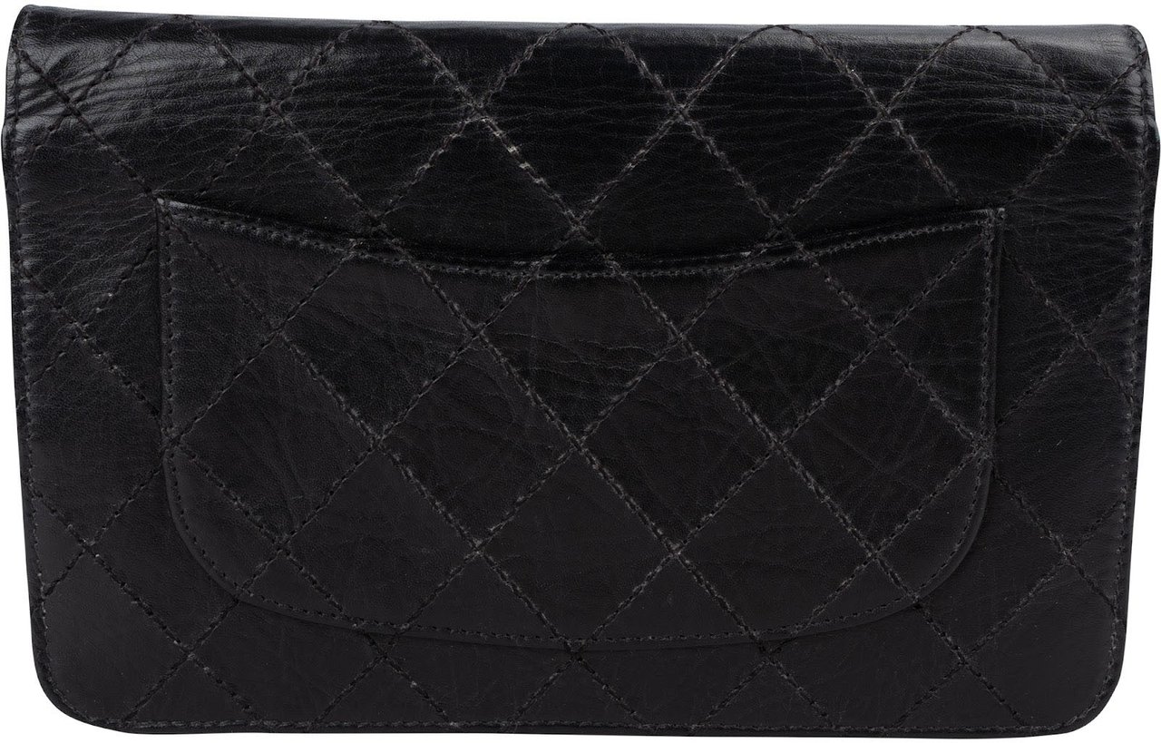 Chanel Stitching Calfskin Reissue 2.55 Wallet on Chain Crossbody Bag Zwart